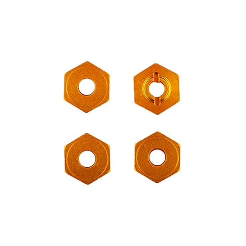 Associated Reflex 14B Classic Aluminium Wheel Hexes, Gold