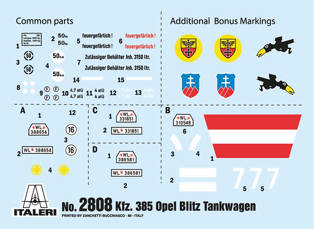 Italeri Opel Blitz Tankwagen Kfz. 385 Battle of Britain 80th