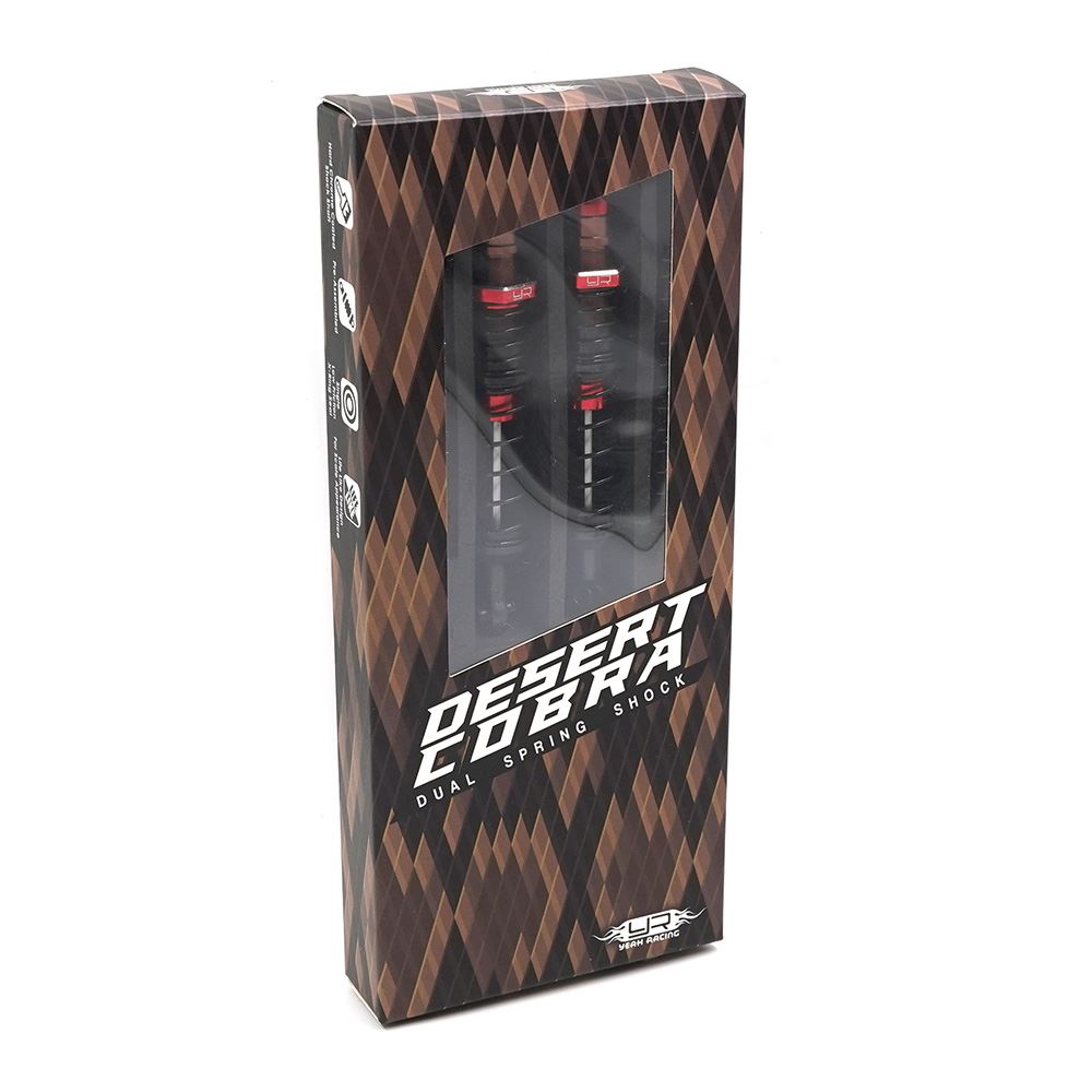 Yeah Racing DESERT COBRA DUAL SPRING DAMPER PAIR RED FOR 1/10 RC OFFROAD