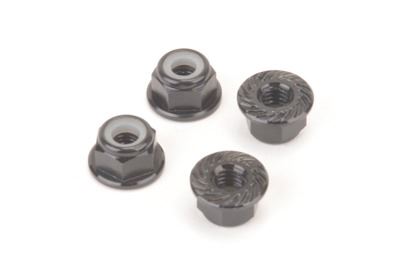 Monkey King M4 Alloy Serrated Nyloc Nuts - Black - 4pcs