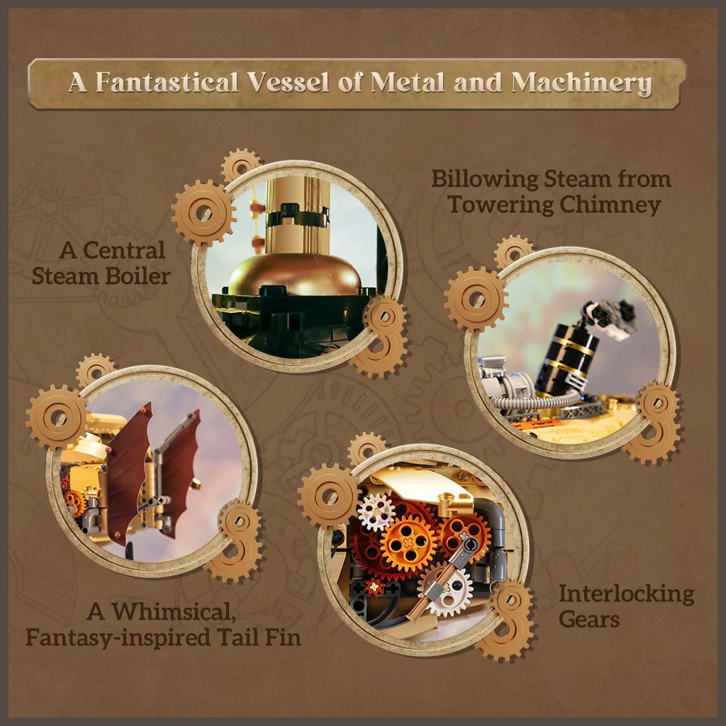 Pantasy Steampunk Airship - 1949 Pcs