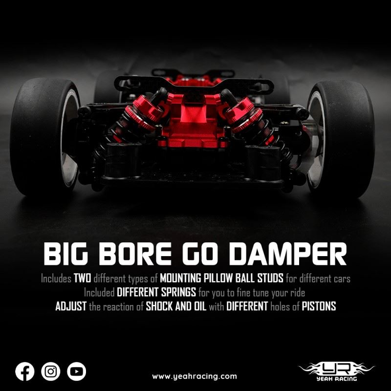 Yeah Racing Aluminum Performance Damper Upgrade Set For Tamiya Tt02