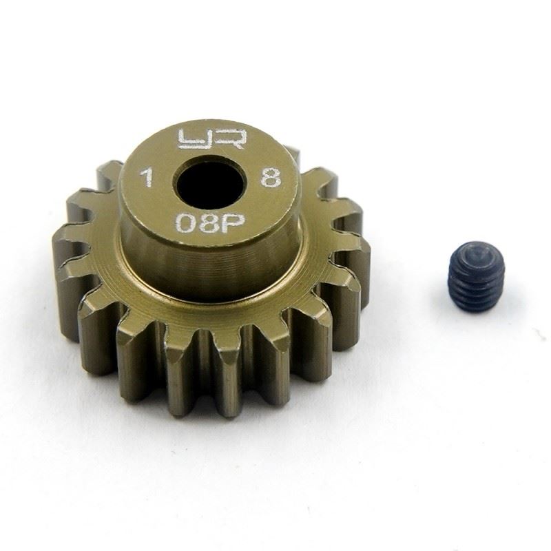 Yeah Racing Aluminum 7075 Hard Coated Motor Pinions 0.8M 18T For Tamiya Car