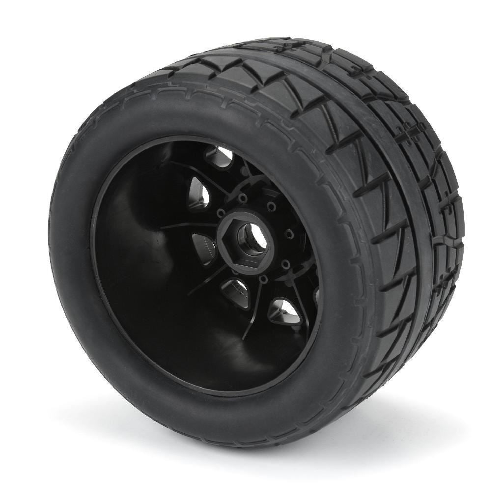 Proline 1/8 Menace Hp Belted Fr/Rr 3.8In Mt Tires Mounted 17mm Black
