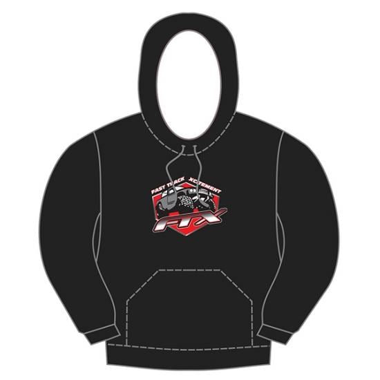 FTX Badge Logo Brand Pullover Hoodie Black - Medium