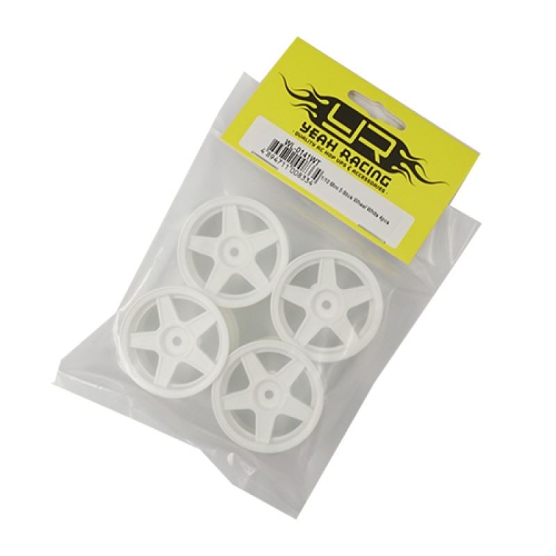 Yeah Racing 1/10 5 Spoke Mini Rims White 4pcs