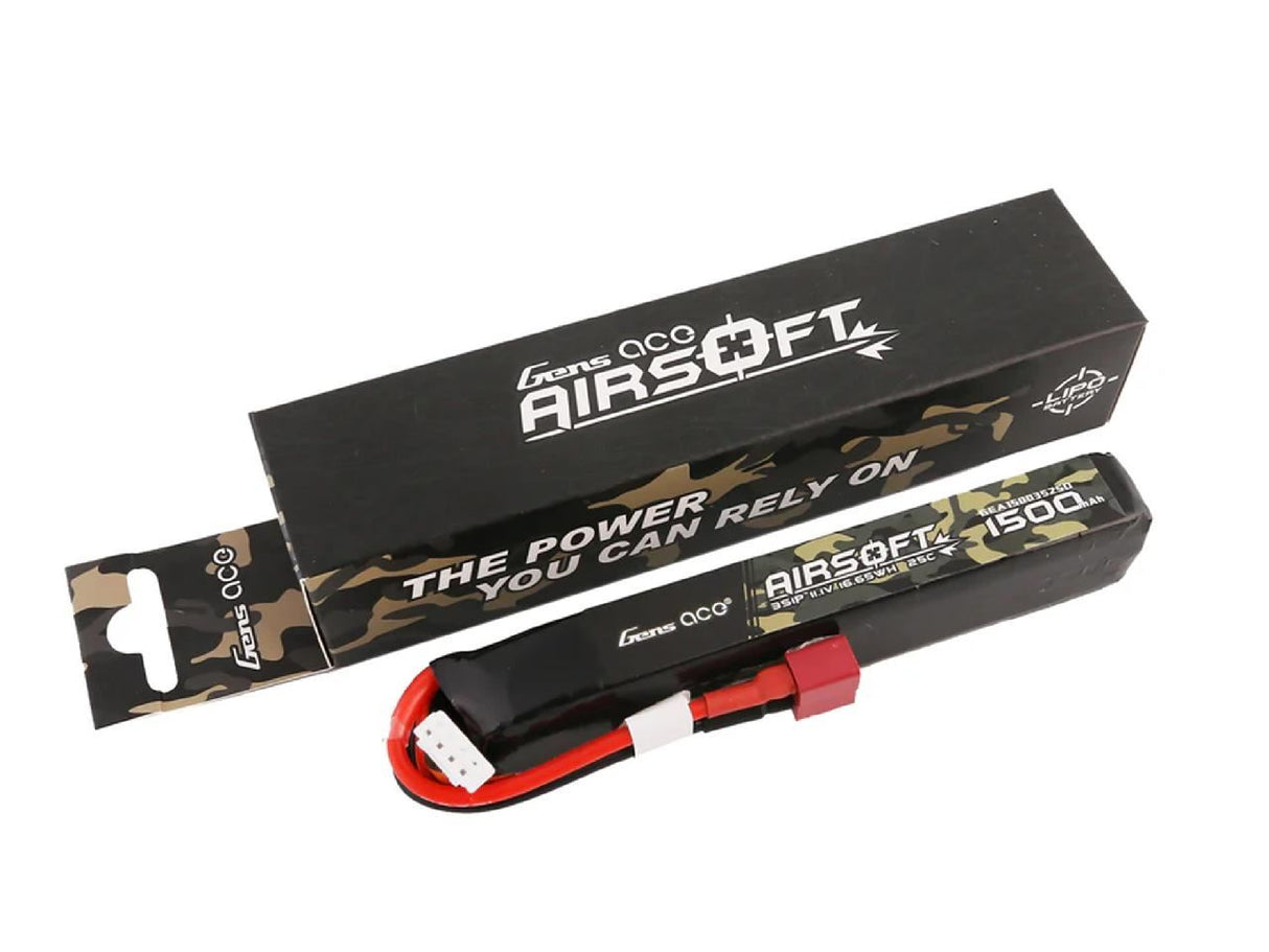 Gens Ace Airsoft 3S 1500Mah 25C With Deans (Fit Most Aeg)