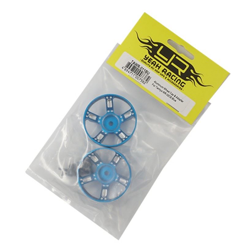 Yeah Racing Aluminum Wheel Cap Cover For Tamiya WR-02CB Blue