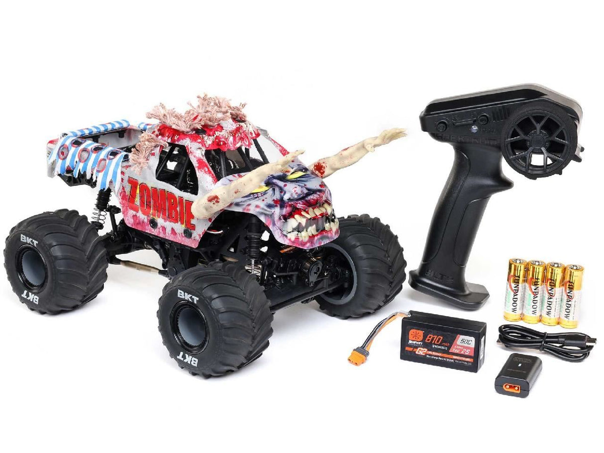 Losi 1/18 Mini Lmt Zombie 2S 4X4 Rtr Brushed Monster Truck (Batte