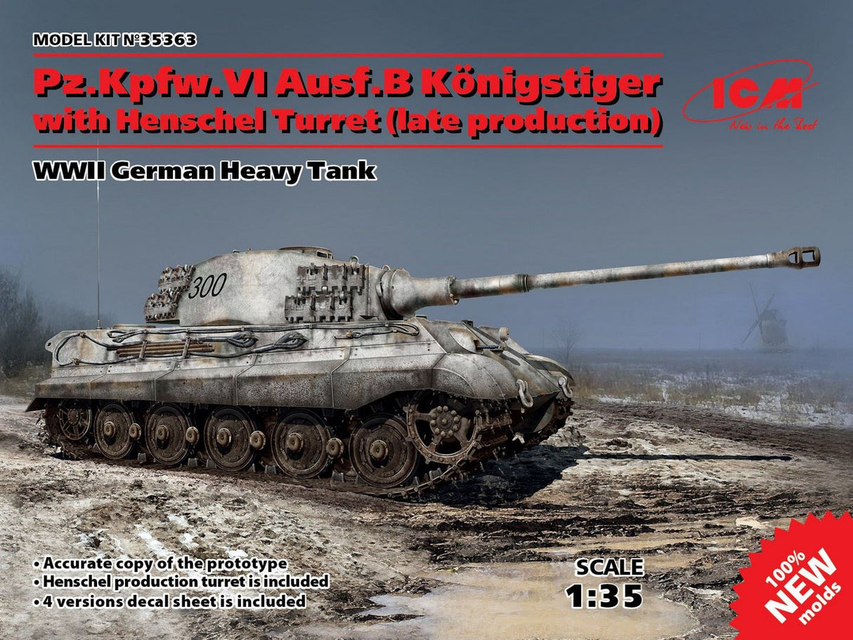 Icm Pz.Kpfw.Vi Ausf.B King Tiger With Henschel Turret (Late Production), Wwii German Heavy Tank