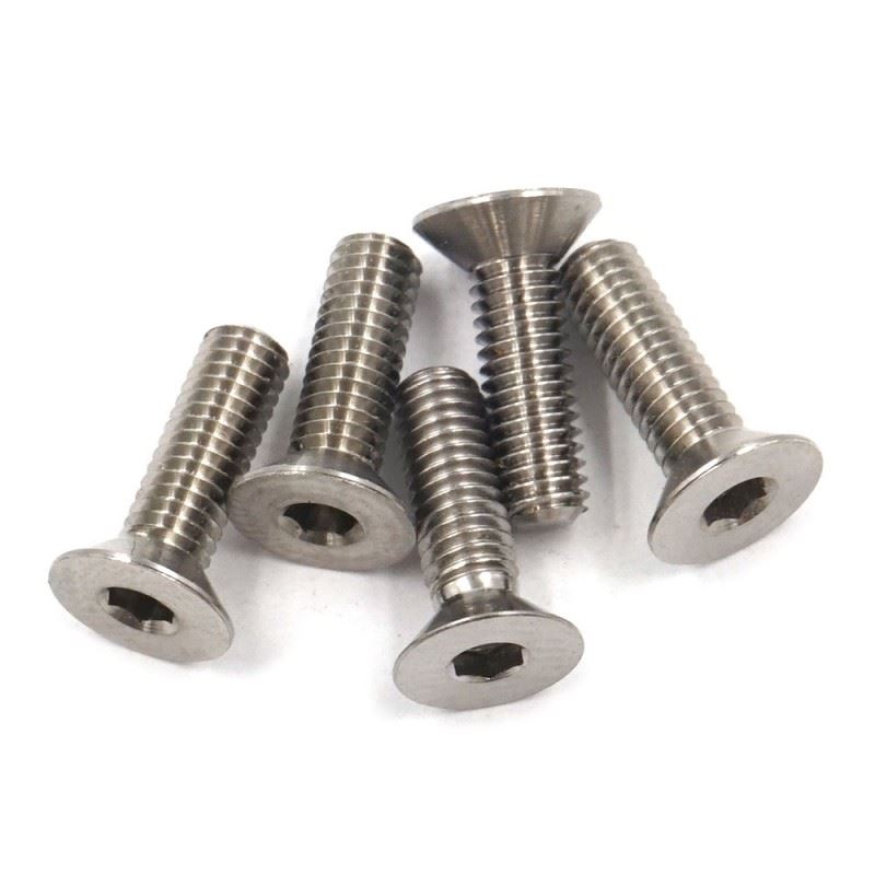 Yeah Racing Titanium Tc4 M3X10Mm High Precision Flat Head Socket Screw 5 Pcs