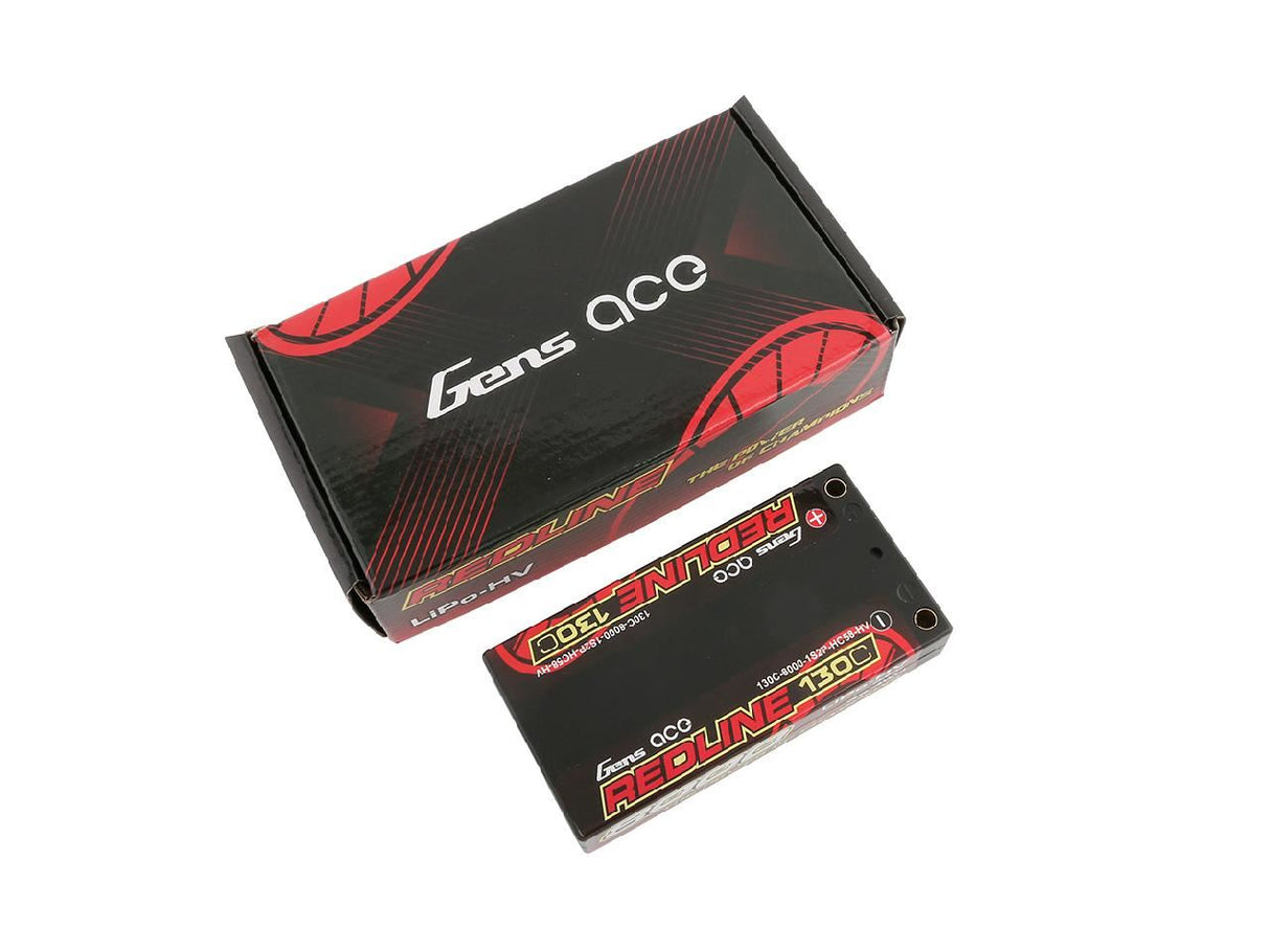 Gens Ace Li-Po HV Car Hard Case 1S2P 3.8V 8000mAh 130C RL Short 5mm