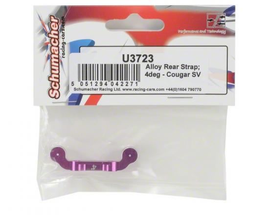 Schumacher Alloy Rear Strap; 4 deg - Cougar SV