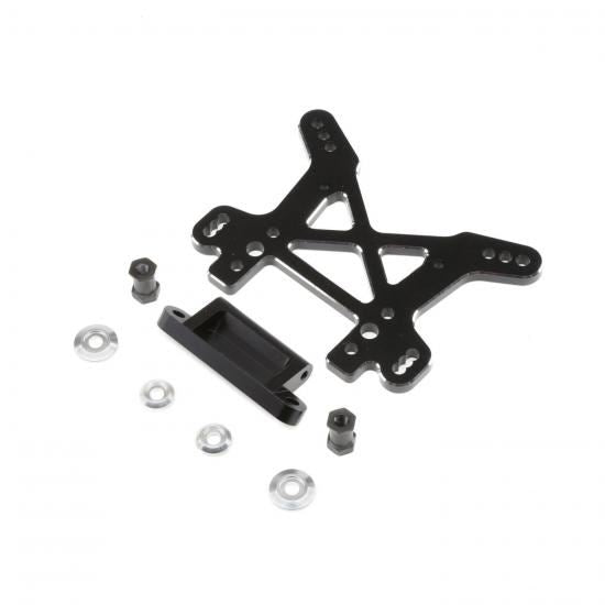 Losi Shock Tower, Front, Black, Aluminum: DBXL, MTXL (Losi354004)