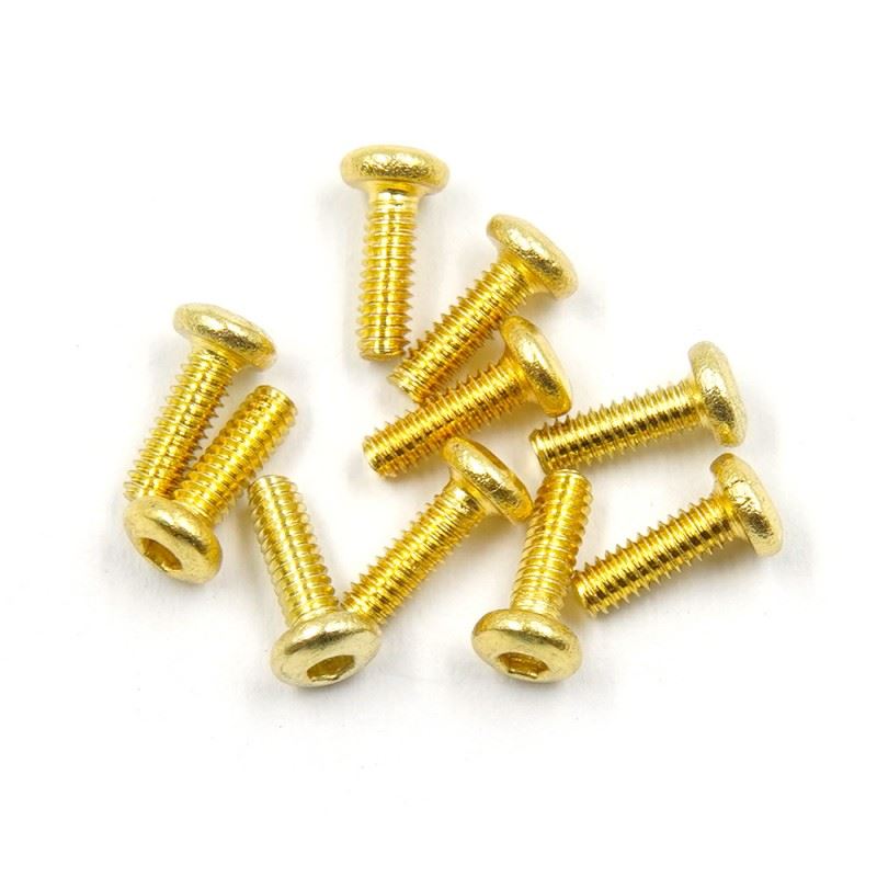 Yeah Racing Stainless Steel Gold Coated Hex Socket Button Head Machine Screw (M2X6Mm) 10Pcs