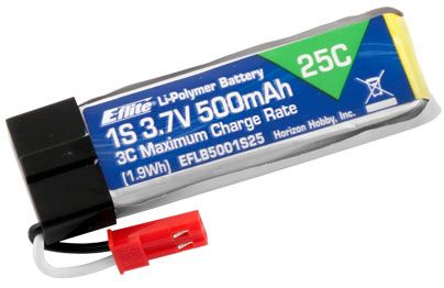 E-Flite 500mAh 1S 3.7V 25C LiPo Battery