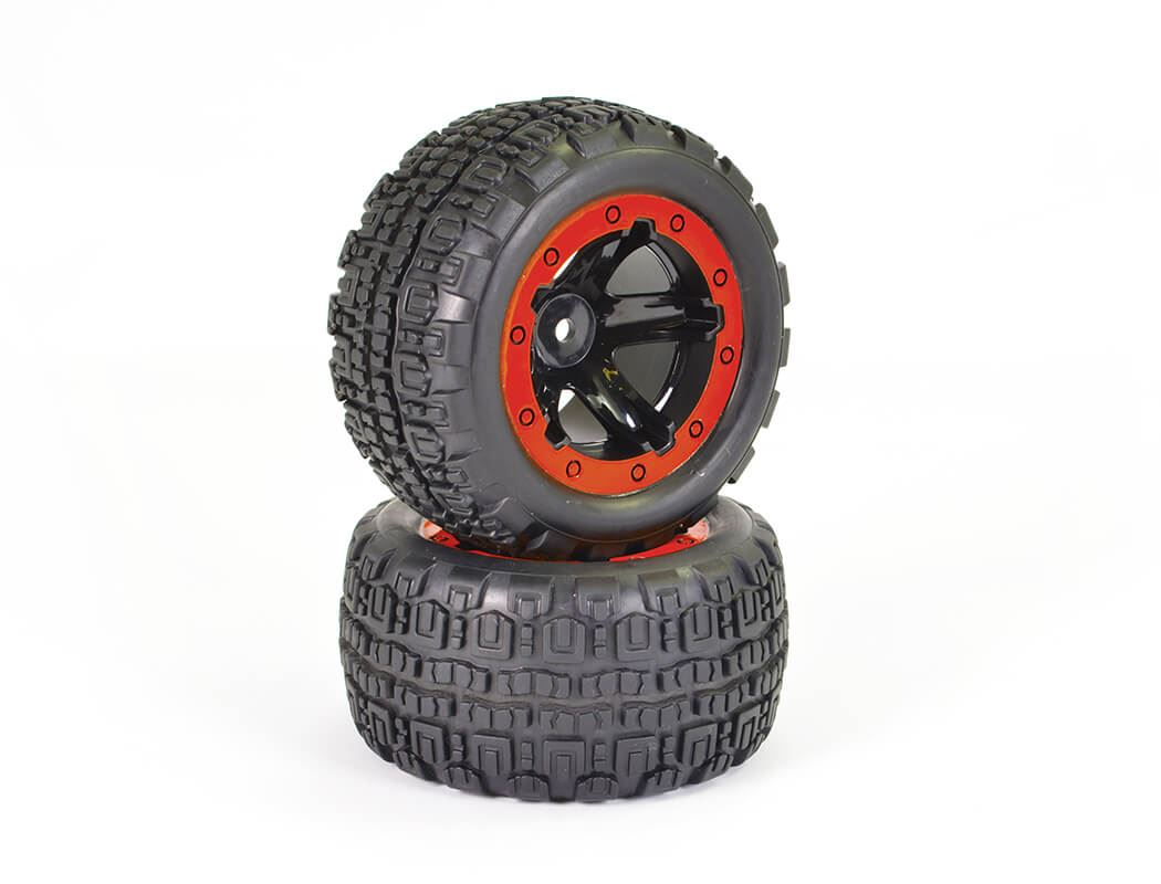 Ftx Tracer Truggy Wheel/Tyres Complete (Pr) Red