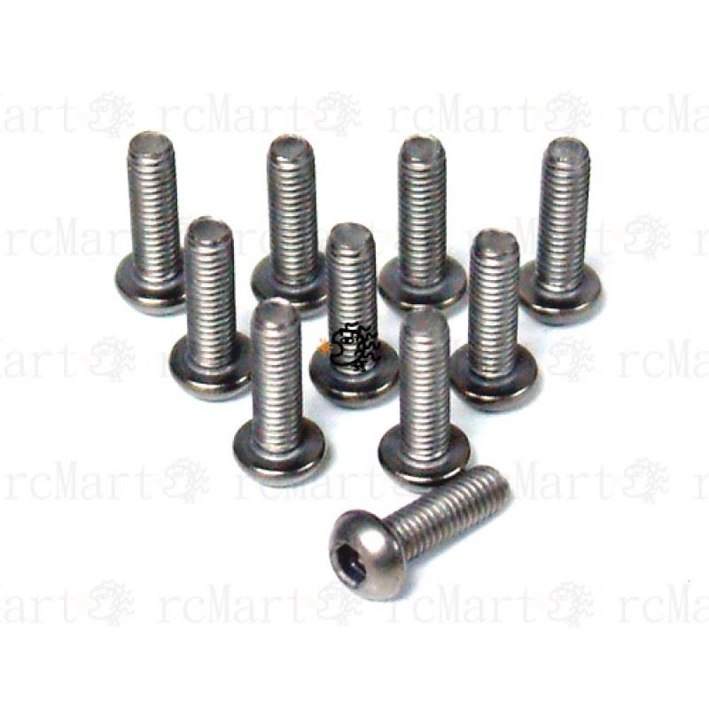 Yeah Racing Titanium Hex Socket Button Head Screws M3 x 10mm 10pcs