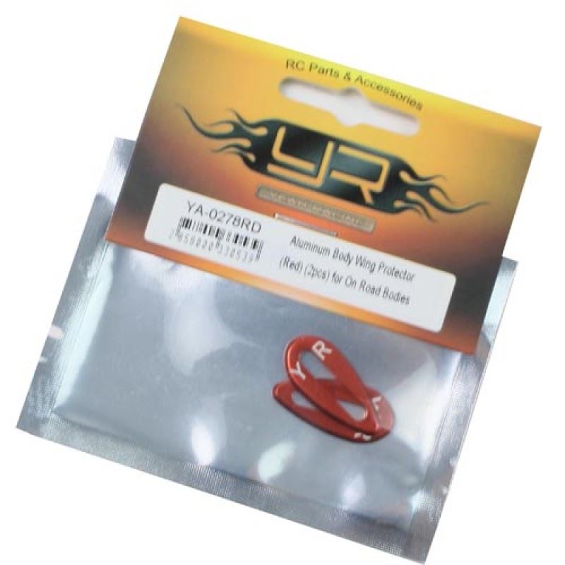 Yeah Racing Aluminum Body Wing Protector (Red) (2pcs) for On Road Bodies