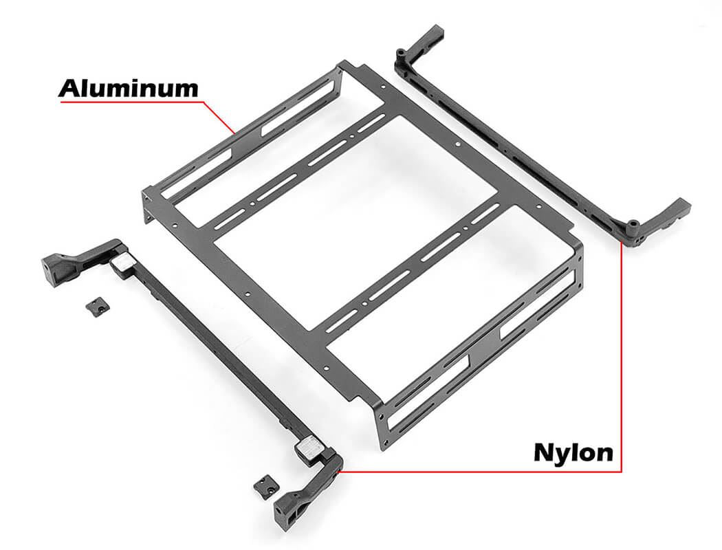 RC4WD OVERLAND BED RACK W/ ROOFTOP TENT FOR AXIAL 1/10 SCX10 III JEEP JT GLADIATOR