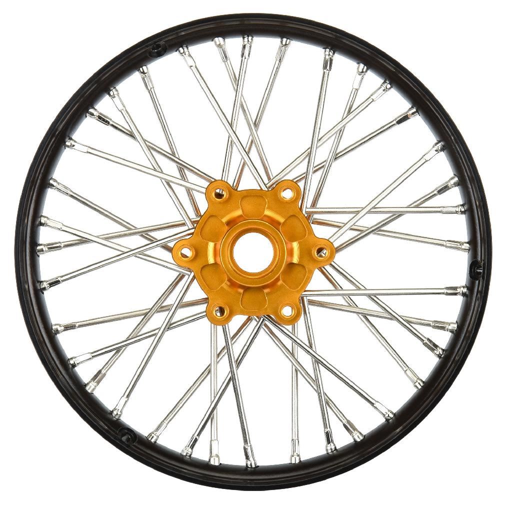 Pro 1/4 Pro-Spec Aluminum V2 Bead Front Wheel Black/Gold (1): Pr