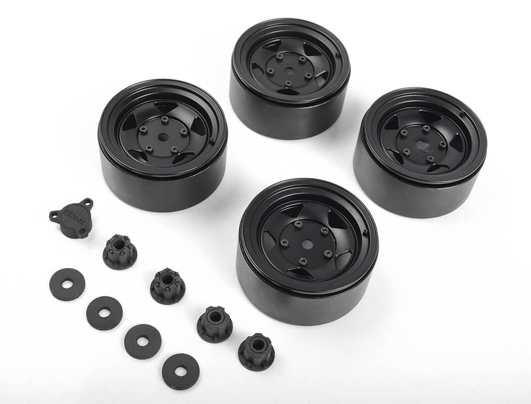 RC4WD SEREN 2.2 BEADLOCK WHEELS W/ CENTER CAPS (BLACK)