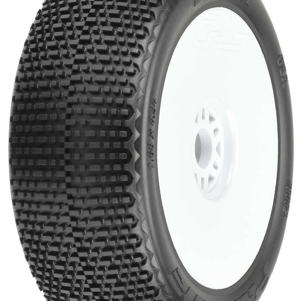 Proline 1/8 Buck Shot M3 Front/Rear Buggy Tires Mounted 17mm White (