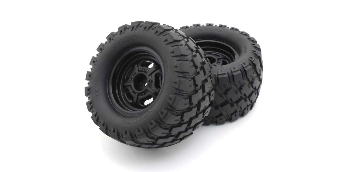 Pre-Glued Tyres On Black Wheels Kyosho Mad Wagon Ve (2)