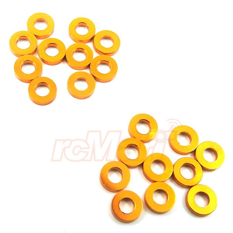 Yeah Racing Aluminum M3 Flat Washer 1.5mm 20pcs Orange