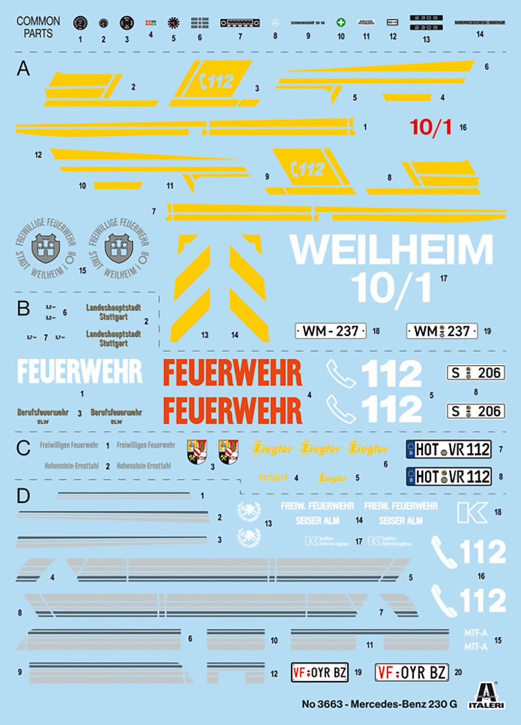 Italeri Mercedes G230 Feuerwehr