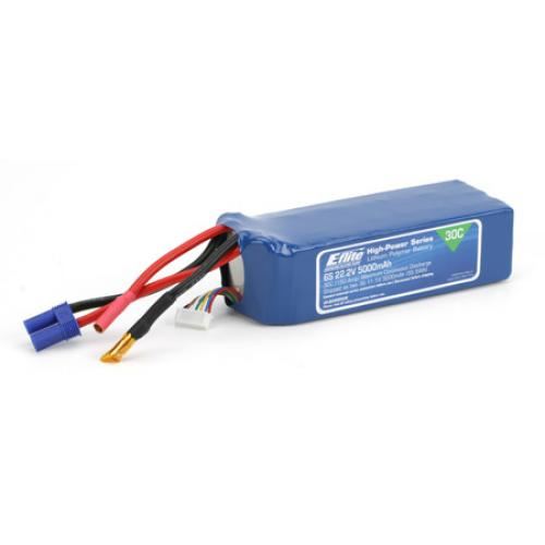 E-Flite 5000mAh 6S 22.2V 30C LiPo, 10AWG EC5 (EFLB50006S30)