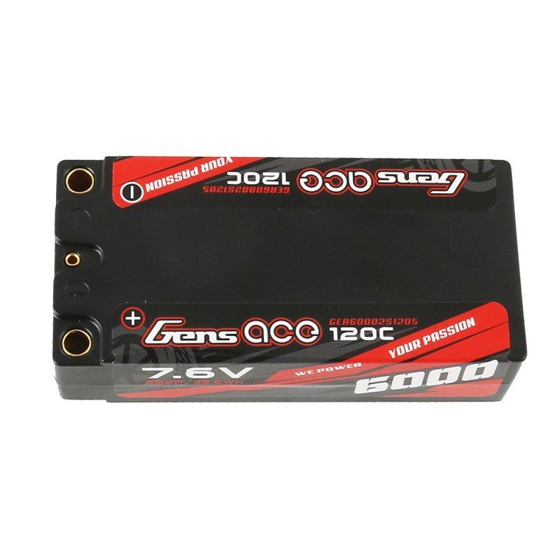 Gens ace 6000mAh 7.6V High Voltage 120C 2S 2P Shorty Lipo