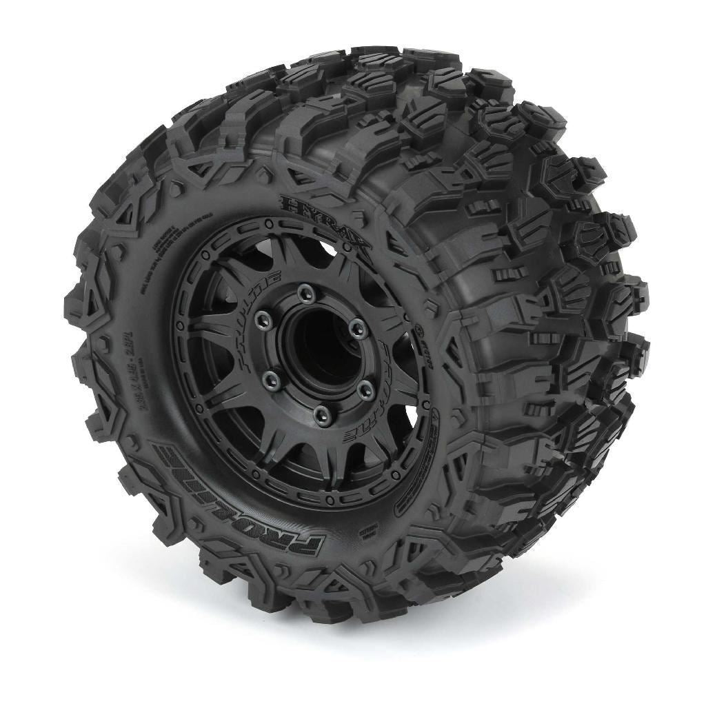 Proline 1/10 Hyrax Front/Rear 2.8In Mt Tires Mounted 12mm Blk Raid (2