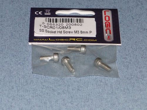RACTIVE SS Socket Hd Screw M3 8mm Pk4