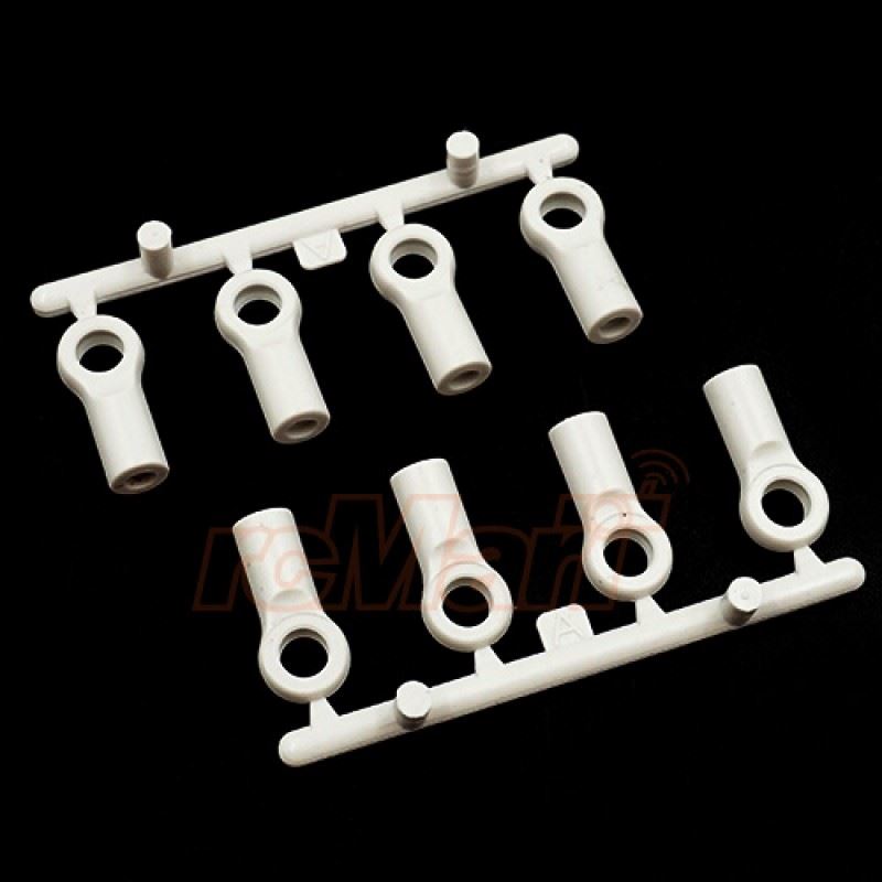 Yeah Racing Plastic Ball End 4.8x13mm 8pcs White