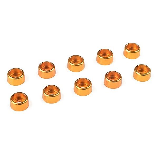 Corally Aluminium Washer For M3 Socket Head Screws Od=8mm Gold 10Pcs