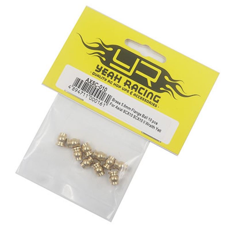 Yeah Racing Brass 5.8mm Flange Ball 10 pcs For Axial SCX10 II III Wraith Yeti Enduro