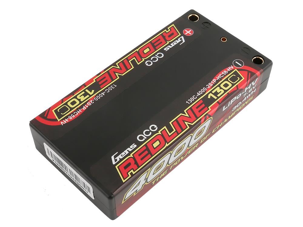Gens Ace Li-Po HV Car Hard Case 2S 7.6V 4000mAh 130C RL Short 5mm