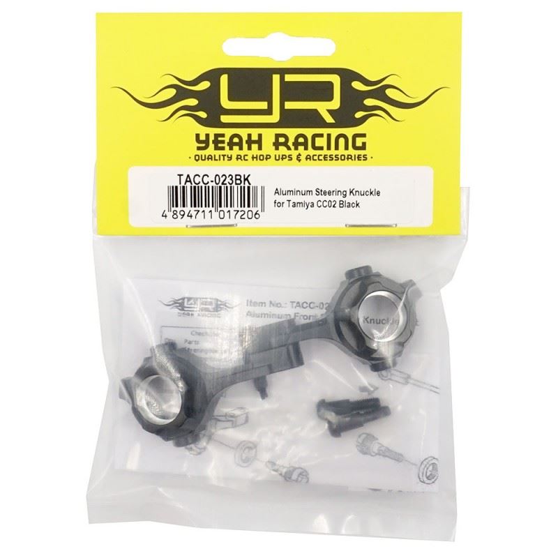 Yeah Racing Aluminum Steering Knuckle for Tamiya CC02 Black