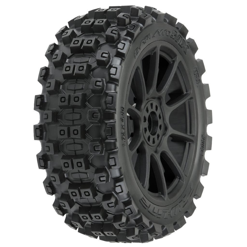 Proline 1/8 Badlands Mx M2 Fr/Rr Buggy Tires Mounted 17mm Black Mach