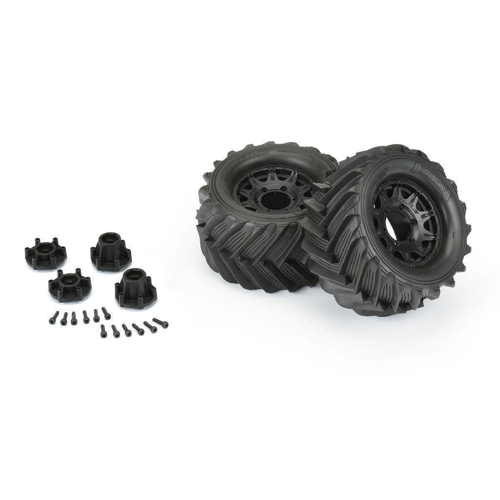 Proline 1/10 Demolisher Front/Rear 2.8In Mt Tires Mounted 12mm Blk Ra