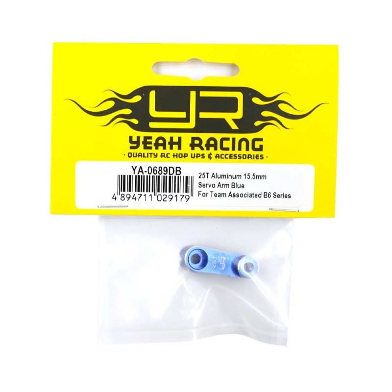 Yeah Racing 25T Aluminum 15.5mm Servo Arm Blue For Team Associated B6 Series