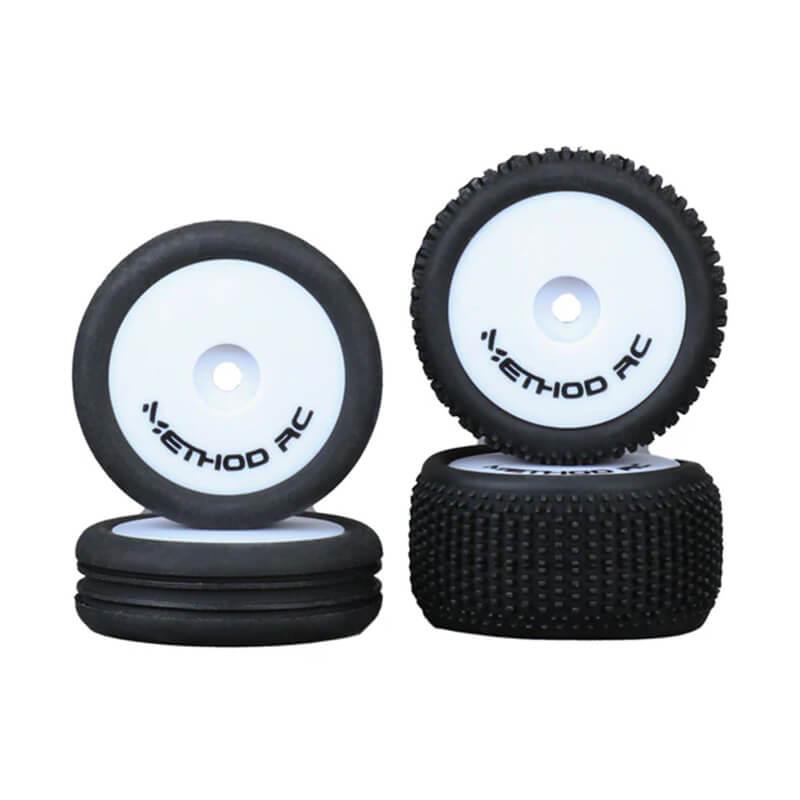 Method Nitragrip 1/24 Buggy Tyres F/R On 7Mm Hex White (4)