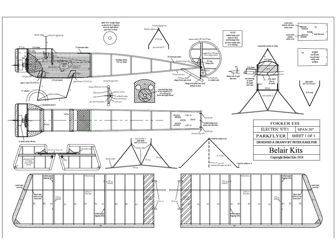 BAIR Fokker E-111 Eindekker - electric scale kit