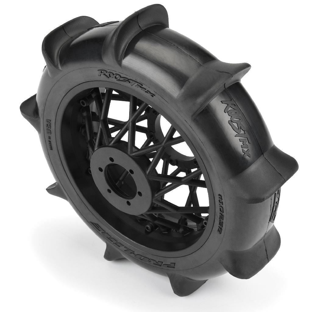 Proline Roost Mx Sand/Snow Paddle Motorcycle Tire Mounted On Black W