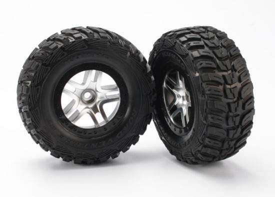 TRAXXAS Tires &wheel:SCT SplitSpoke sat.chr/blk b'lock w/Kumho(2WD F