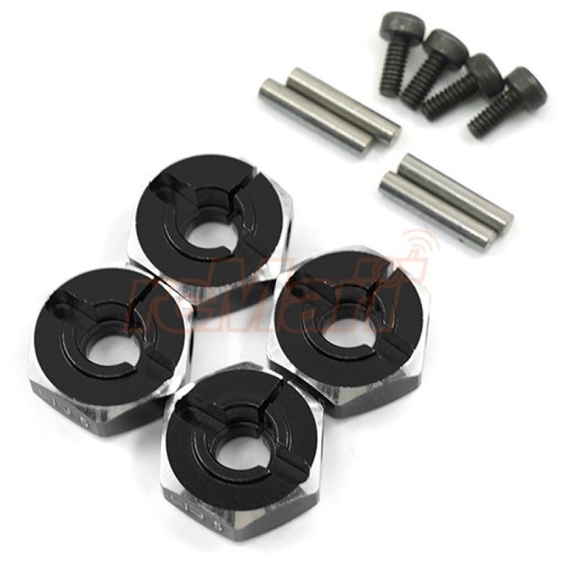 Yeah Racing Aluminum Hex Adaptor Set 12x5mm For 1/10 RC Touring Drift Crawler Black