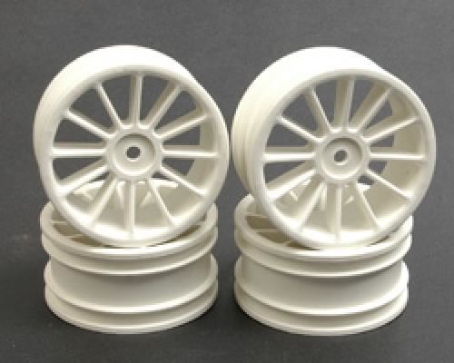 Schumacher Wheel; 12 spoke 25mm - White (Pk4)