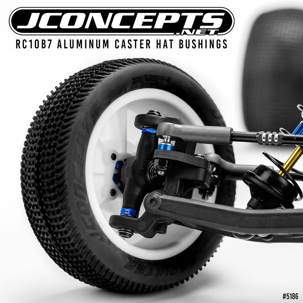 Rc10B7 Aluminum Caster Hat Bushings, 4Pc - Blue