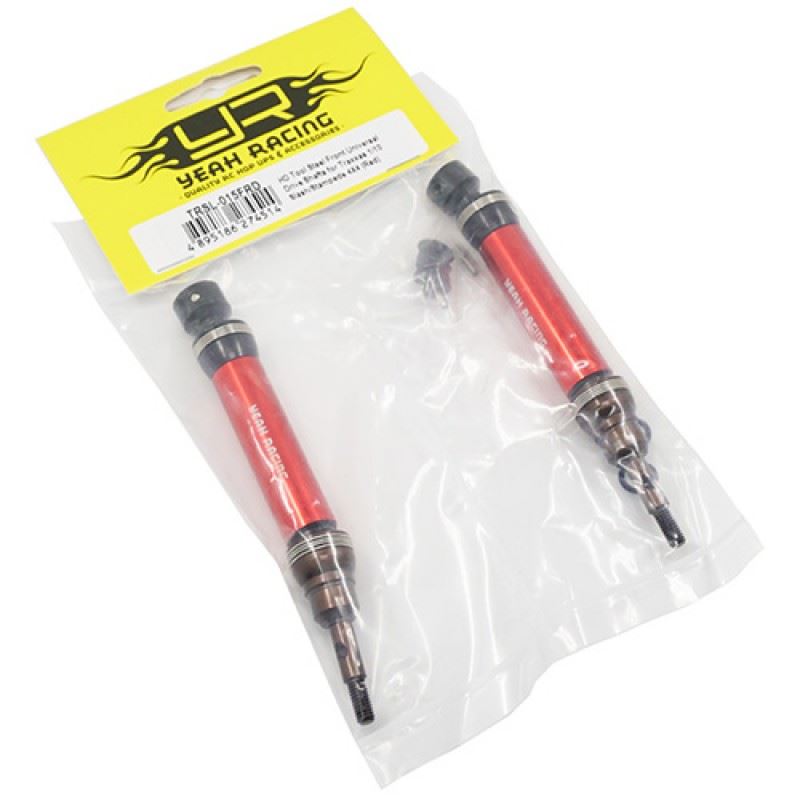 Yeah Racing HD Tool Steel Front Universal Drive Shafts for Traxxas 1/10 Slash Stampede 4X4 Red